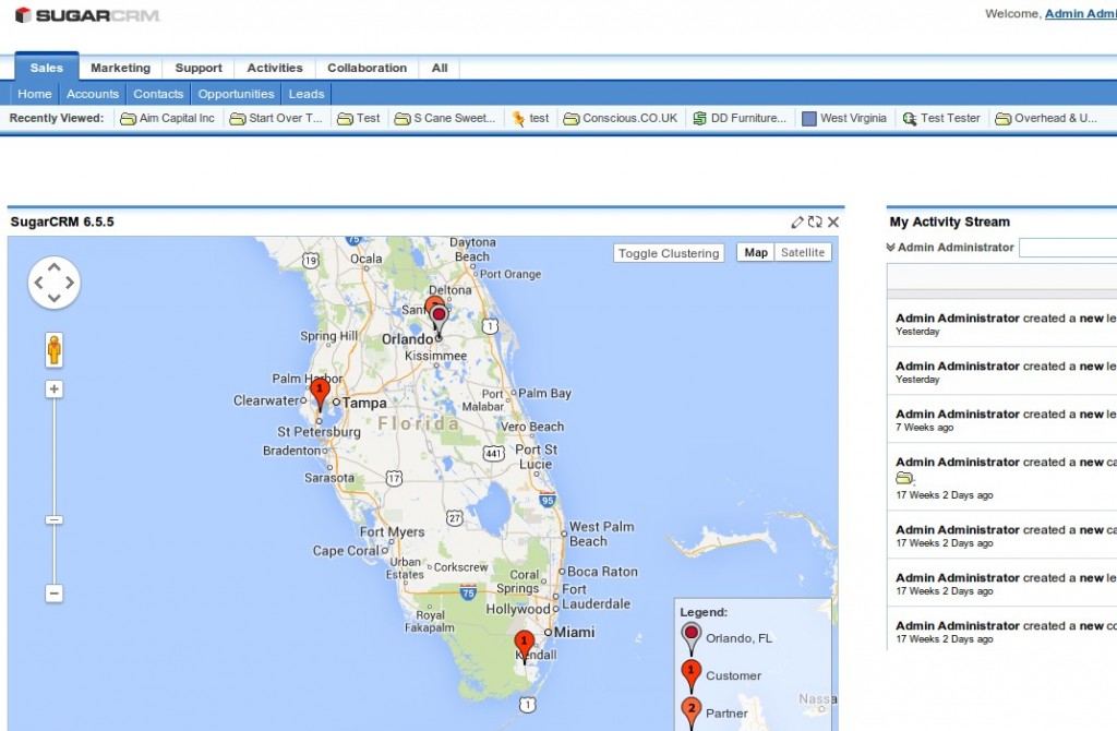 SugarCRM Google Maps IFrame URL Parameters