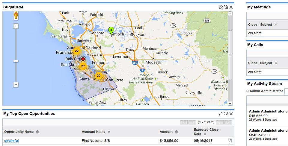 SugarCRM Google Maps – I-Frame Home Page (Video)